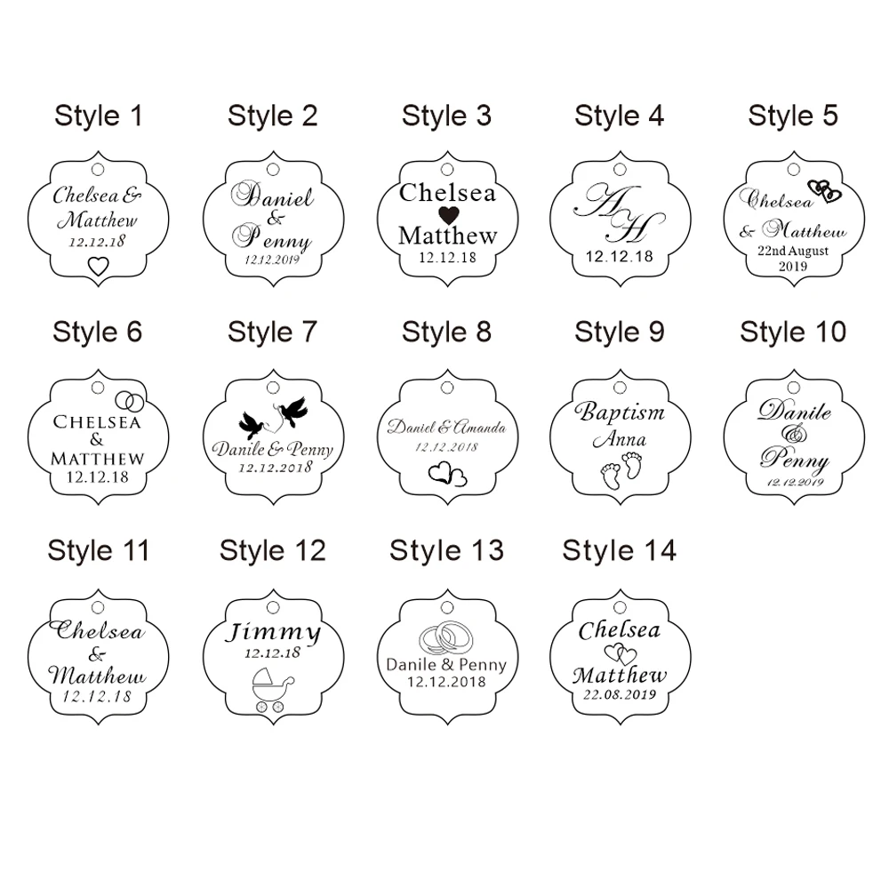 50 шт. персонализированное гравированное зеркало акриловые свадебные ярлыки на