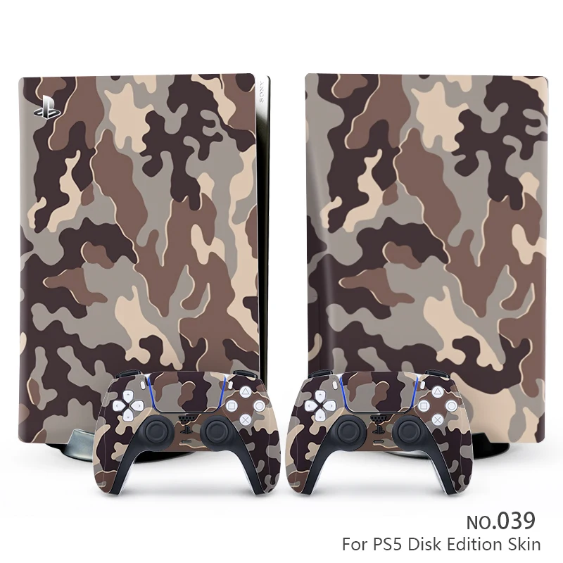 

Camouflage Style PS5 Disc Edition Skin Sticker for Playstation 5 Console & 2 Controllers Decal Vinyl Protective Skins Style