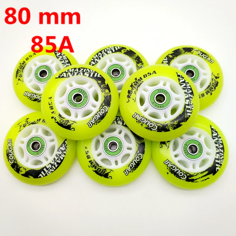 

Free shipping skate wheel cougar wheel inline skate wheel 85 A 8 pcs/ lot abec-9
