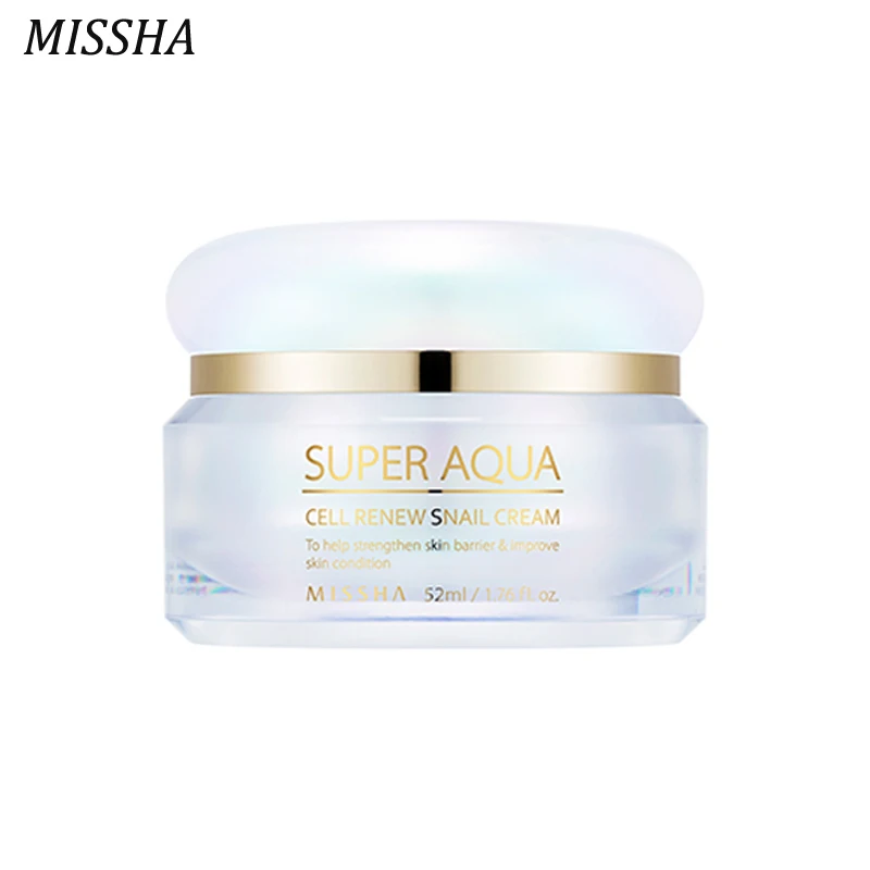 

MISSHA Super Aqua Cell Renew Snail Cream 52ml Facial Hyaluronic Acid Essence Anti-Aging Skin Care Korea Cosmetics