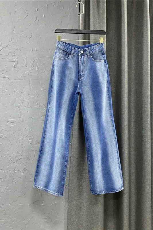

Female High Waist Casual Pants Mop Trousers 2021 New Spring Loose Slimming Wide Leg Pants Loose Denim Jeans Fashion