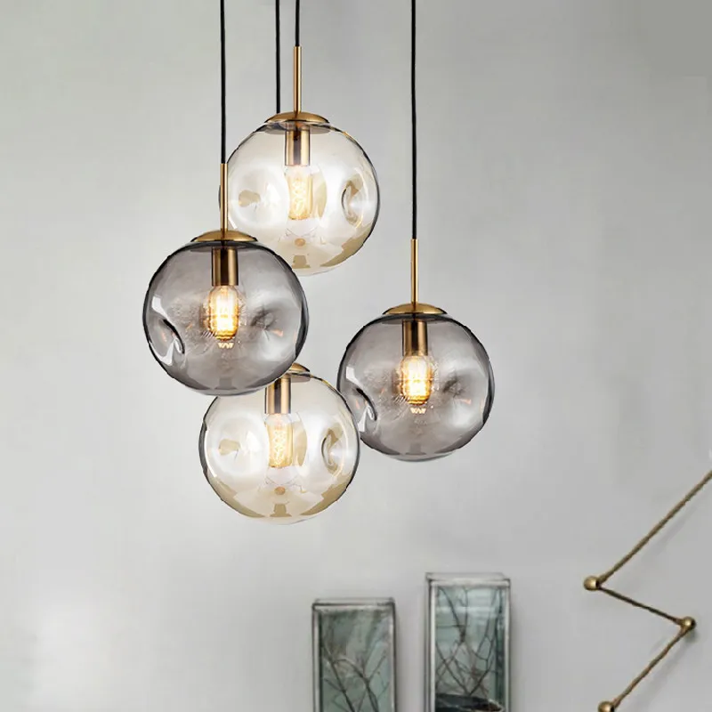 

Nordic Modern Pendant Lamps LED Glass Ball Fashion Bedroom Hallway Lighting New Designer Hanging Indoor Decor Restaurant Light