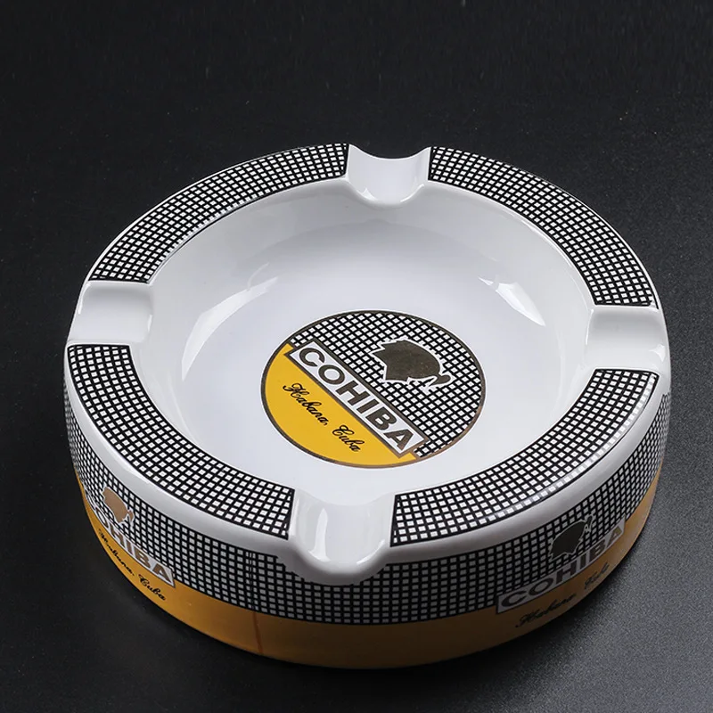 

Classic Round Cigar Ashtray High-End China Ceramic 4 Slots Ceramic Ashtray Cigar cigarette tobacco Smoking Accessories