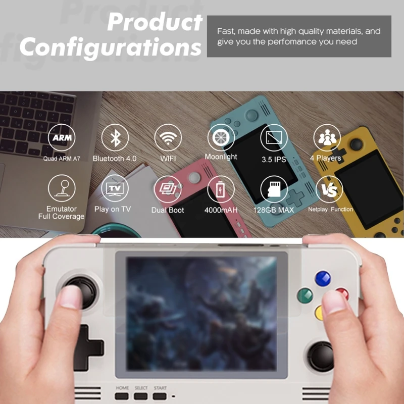 

Retroid Pocket 2 Retro Pocket Handheld Game Console 3.5 Inch IPS Screen Double System Open Source 3D Games for PSP