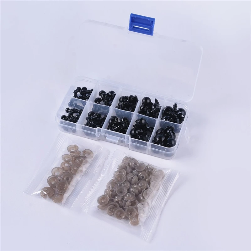 100 шт. DIY куклы глаз черный безопасные пластиковые глаза для Тедди плюшевые сделай