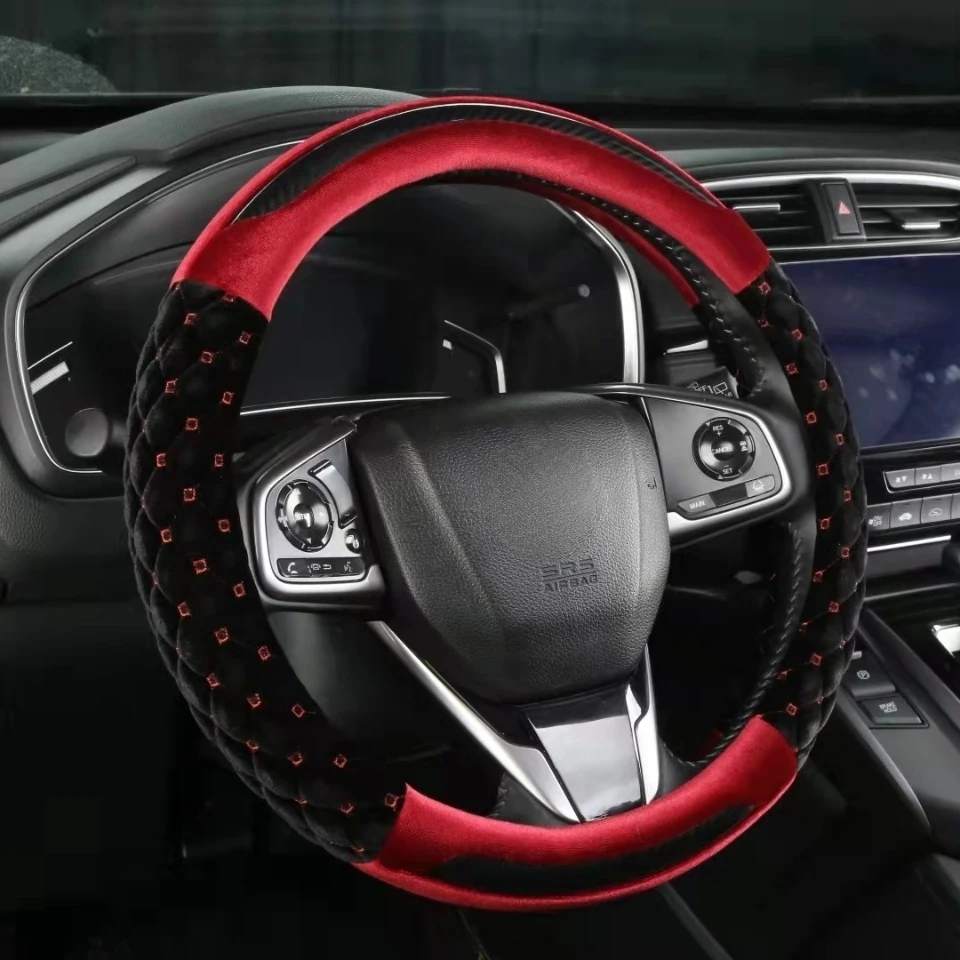 

Автомобильный чехол на руль, зимний плюшевый теплый и нескользящий автомобильный чехол на руль, 38 см