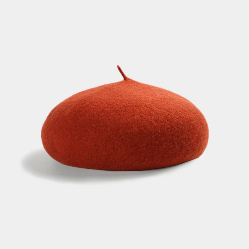 Caramel colour Новинка, осенне-зимний высококачественный Женский берет, Модный женский однотонный Повседневный шерстяной берет, женские элегантные теплые шапки и кепки - Цвет: Caramel colour