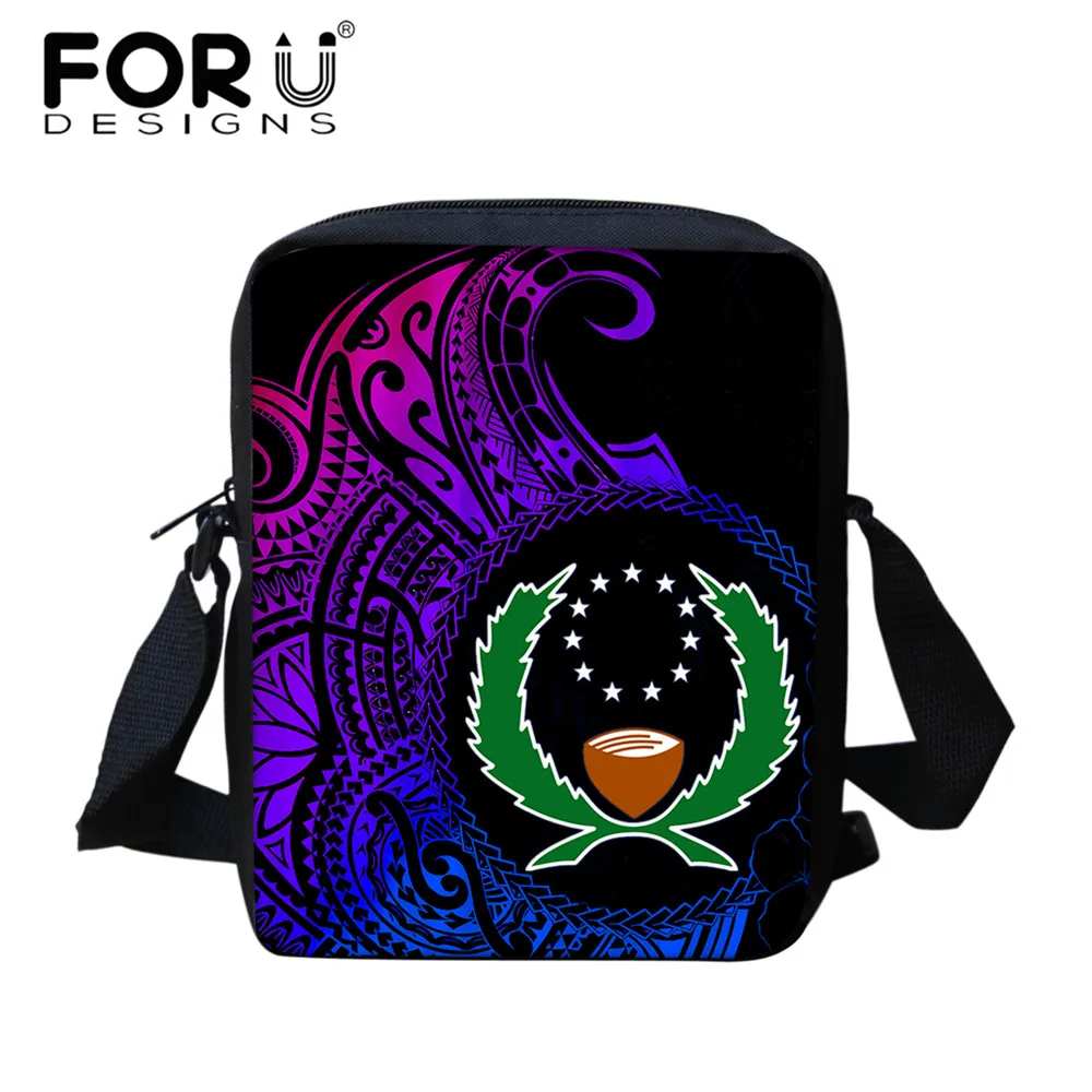 

Квадратная кросс-боди сумка FORUDESIGNS, полинезийский плечевой дизайн, школьные сумки на одно плечо для детей, принцессы для детей