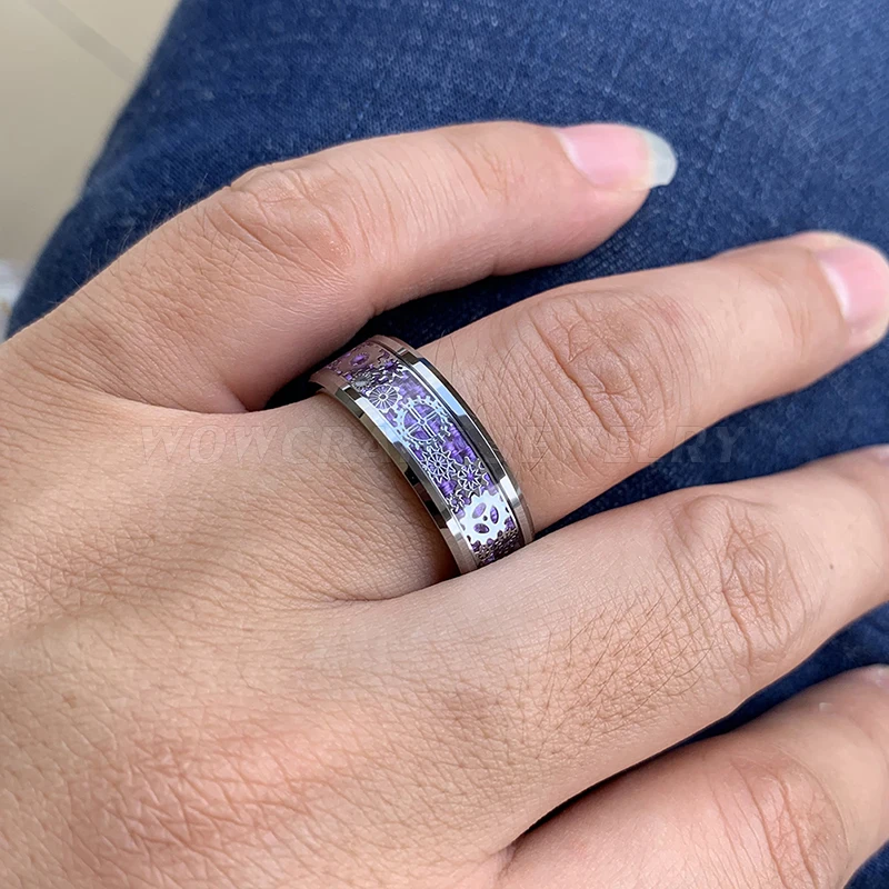 Светильник фиолетовый Вольфрам обручальные кольца 8 мм для Для мужчин женщин