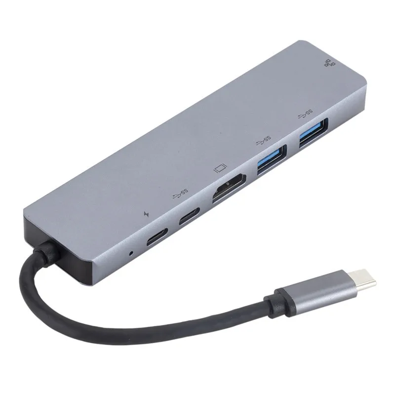 Тип-C док-станция USB 3,0 6-в-1 док-станция с Usb док-станция с разрешением 4K HDMI с 87 Вт зарядка pd с RJ45 для MacBook для ноутбука
