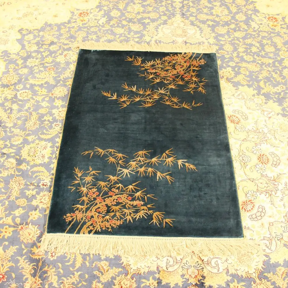 YILONG 2 'x 3' Синий Классический Ориент ручные узелковые ковры бамбуковые