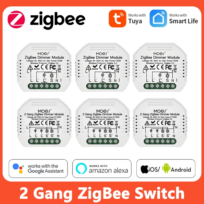 

Умный мини-выключатель Tuya ZigBee, голосовое управление, таймер, выключатель света «сделай сам» для умного дома, модуль переключения для прилож...