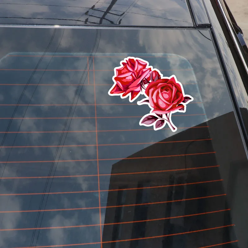 

Classic DesignPretty FlowersFunny Car Styling Car-Stickers and Decals Cover Scratches for Bumper Bodywork Windshield Kk15*13cm