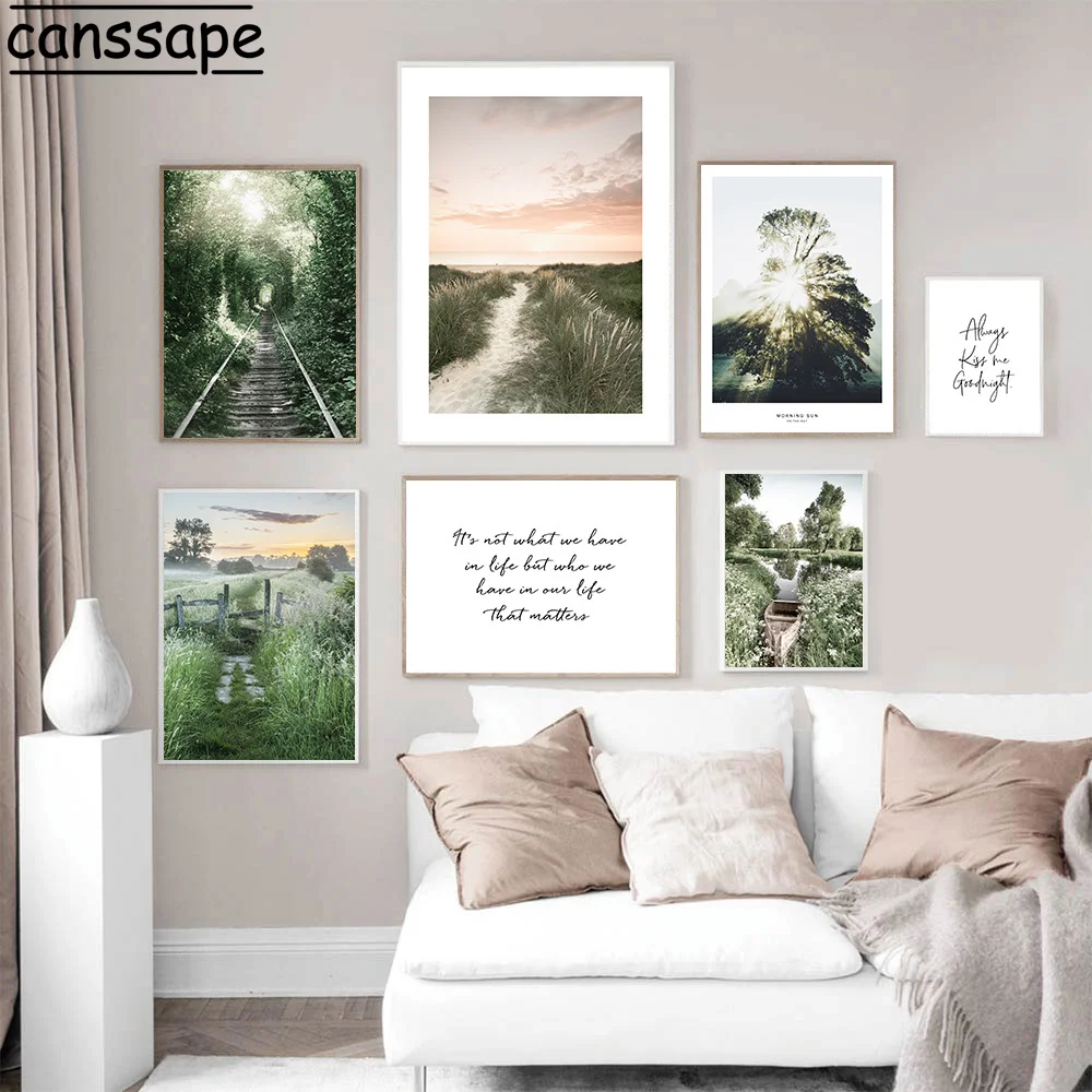 

Landscape Posters And Prints Plants Painting Grass Flower Poster Boat Print Lake Paintings Nordic Wall Pictures Home Decor