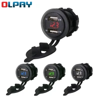 dual usb car charger 4 2a led digital display socket waterproof power outlet mobile phone charging adapter for car motorcycle