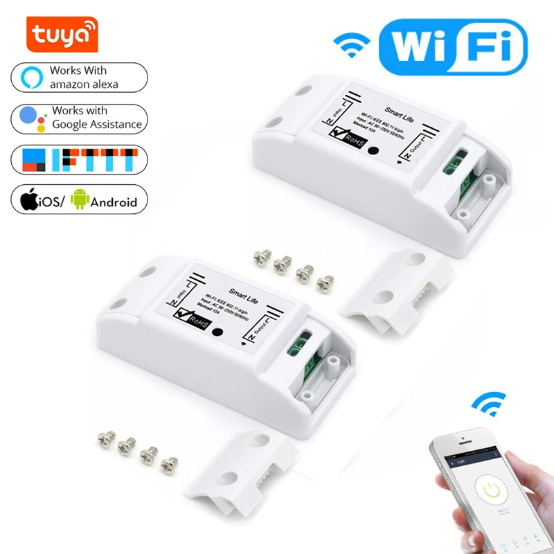2 шт. 10A Мини Смарт Wi Fi для переключателя сделай сам система автоматического