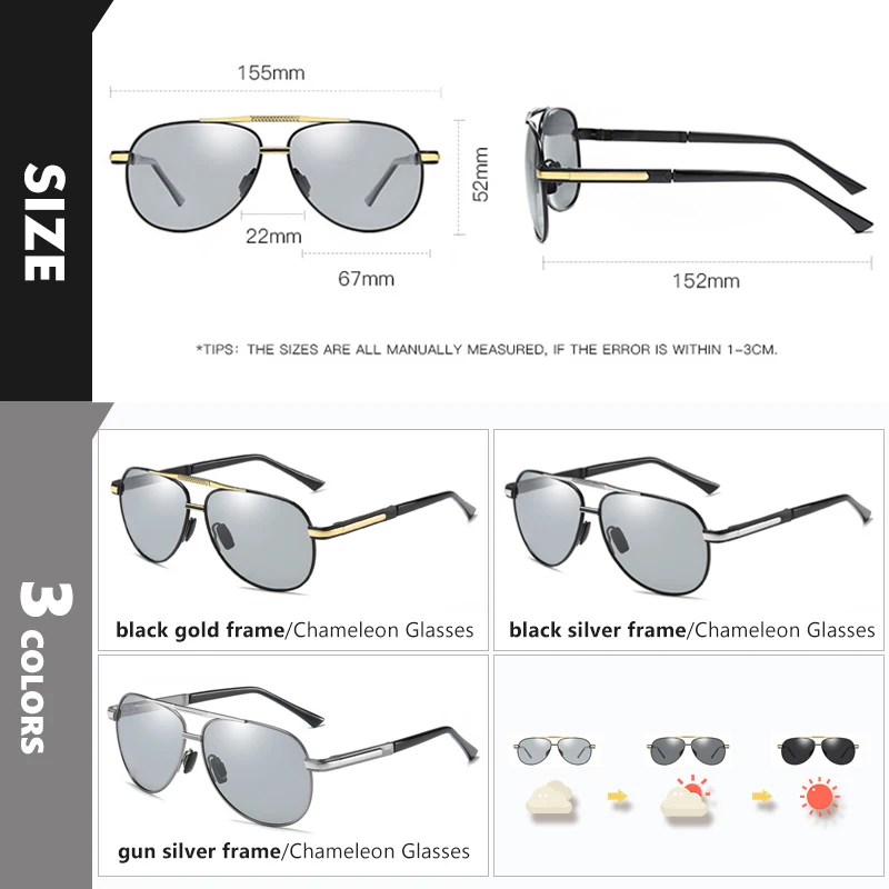 Солнцезащитные очки LIOUMO поляризационные для мужчин и женщин фотохромные