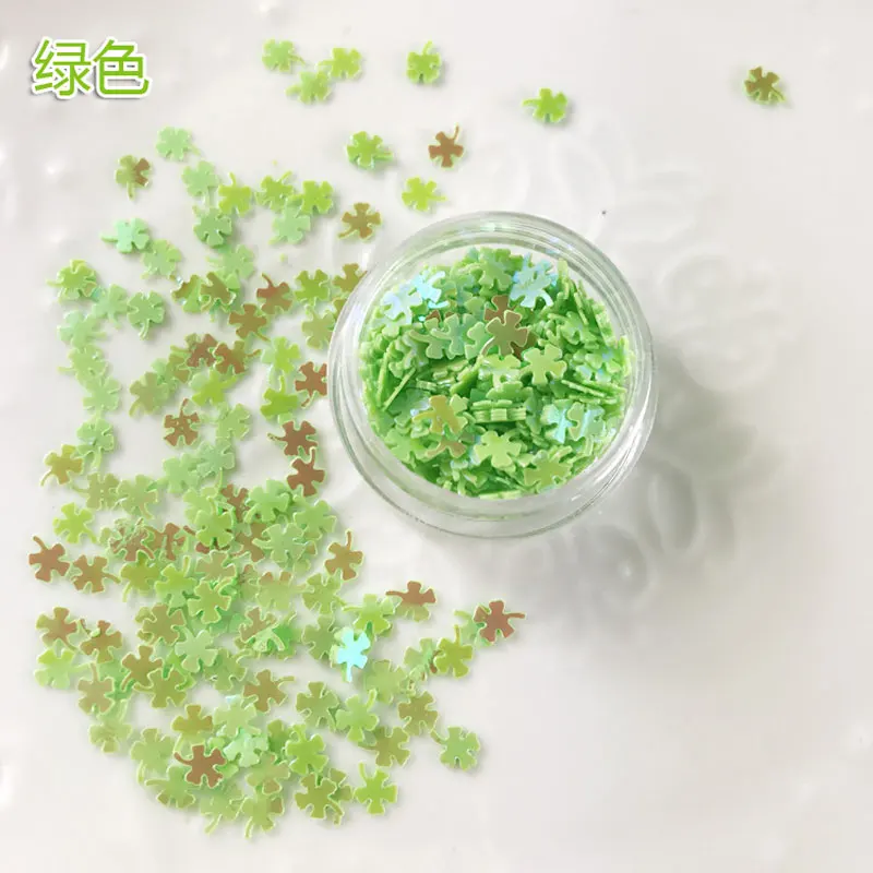 12 разноцветных четырехлистных блесток для дизайна ногтей модные красивые