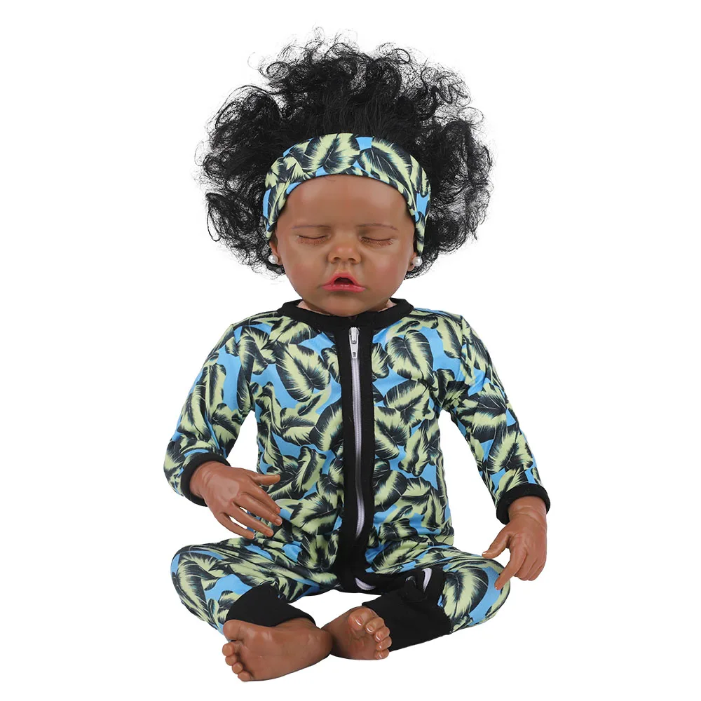 Новая крутая черная кожа reborn todderl baby doll полностью силиконовая афроамериканская