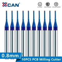 xcan corn milling cutter 10pcs 0 50 81 0mm blue coated carbide pcb router bits for woodmetal milling engraving end mill