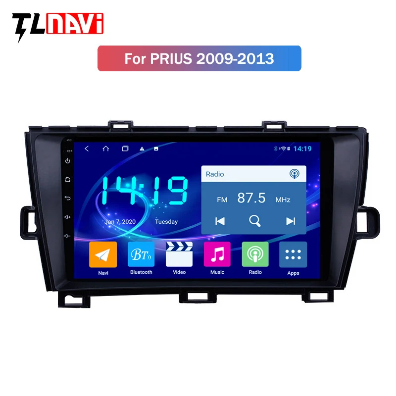 Фото 9 дюймов IPS DSP CARPLAY 4G + 64G Android 10 GPS навигация Радио для 2009 2013 Toyota Prius LHD RHD|Мониторы авто|