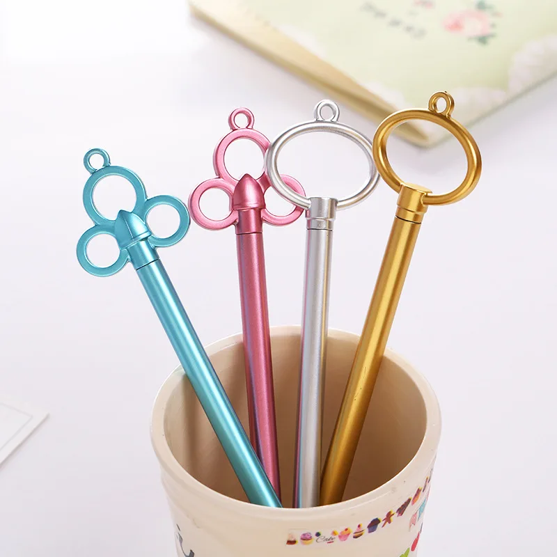 

50PCS Creative Candy Color Key Gel Pens Black 0.38mm Student Cute Stationary Supplies Office Accessories