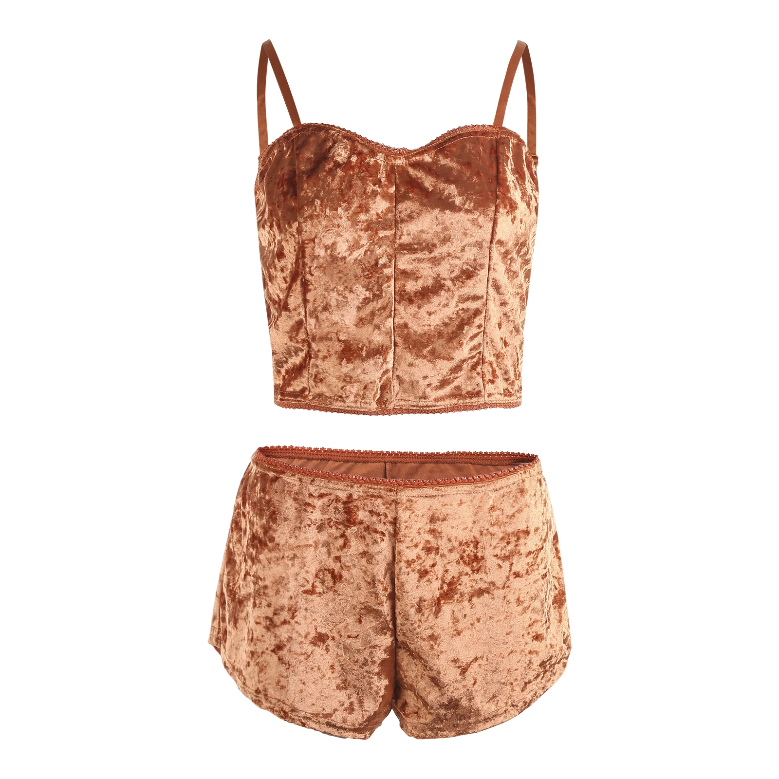 Комплект женского нижнего белья из двух предметов укороченный топ без рукавов +