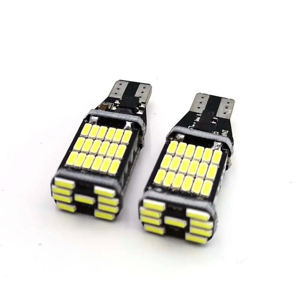 10 шт. Автомобильный светодиодный лампы T15 W16W 4014 45SMD W5W сигнальный светильник супер