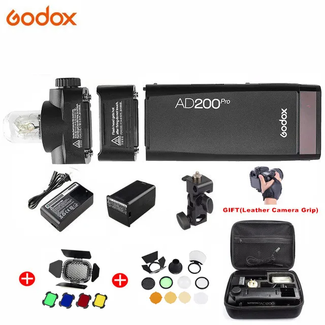 Add AK-R1 And BD-07 Godox AD200 Pro AD200Pro 200Ws 2,4G Вспышка стробоскоп 1/8000 HSS 500 полная мощность вспышки 0,01-2,1 s переработка батареи 2900 мАч - Цвет: Add AK-R1 And BD-07
