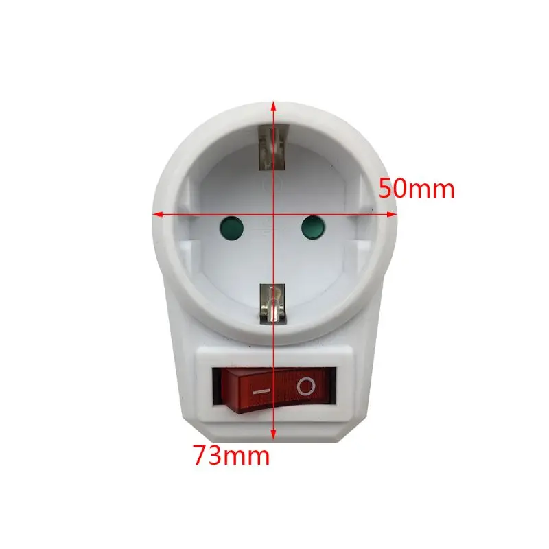 

P15D European Conversion Plug 1 to 1 Way Power Adapter Adaptor with Switch EU Travel Socket