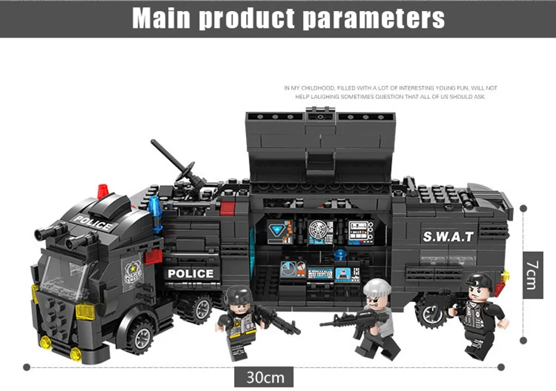 Новый город полицейский участок автомобиль строительные блоки для детей