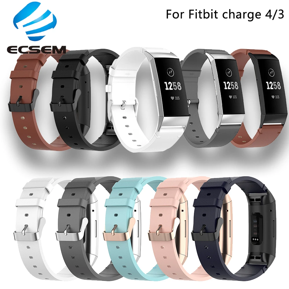 Кожаный ремешок для зарядного устройства fitbit 4 3 3SE аксессуары наручных браслетов
