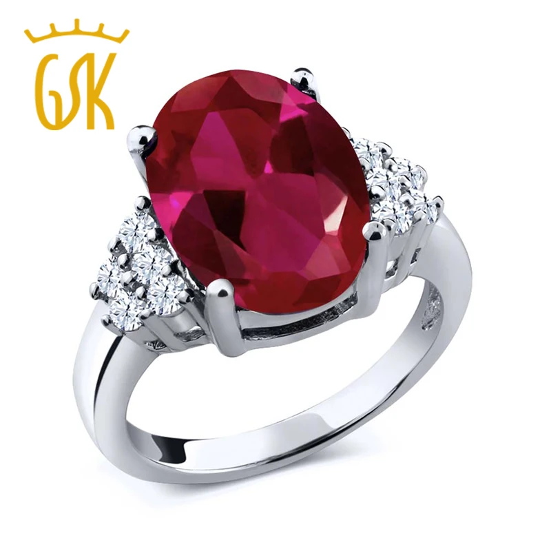 GemStoneKing 925 пробы Серебряное кольцо с большим драгоценным камнем 5 40 карат овальное