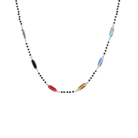 long necklaces for women 6 oval geometric colorful cz zircon beaded chain fashion jewelry party engagement gifts 2020 new