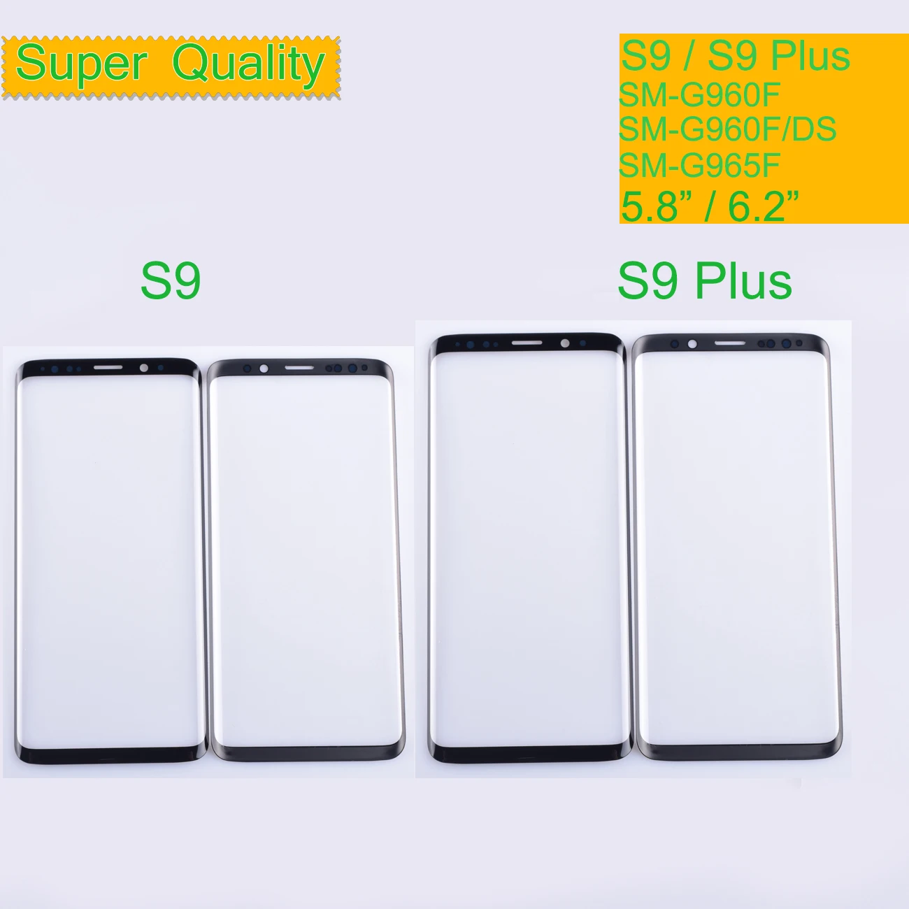 10 шт./лот для samsung Galaxy S9 G960 G960F SM-G960F S9 Plus G965F SM-G965F сенсорный экран передняя стеклянная панель внешняя стеклянная линза