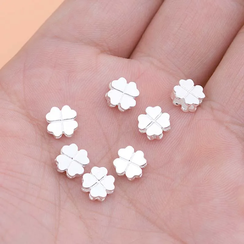 Браслет из серебра 925 пробы с бусинами и цветами|Ювелирная фурнитура компоненты| |