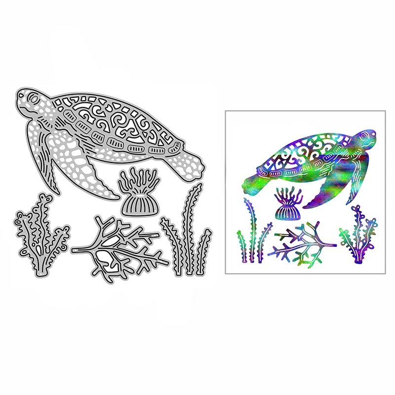 

New Turtle Seaweed Coral Craft Embossing Mold 2021 Metal Cutting Dies for DIY Decor Scrapbooking Album and Card Making No Stamps