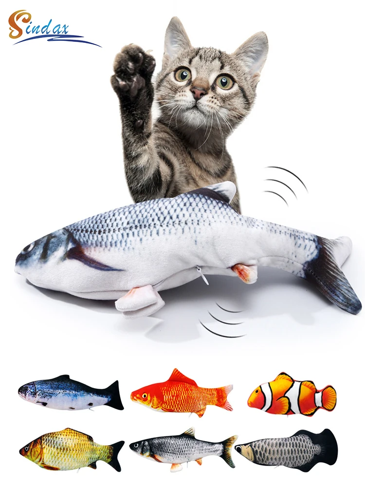

Игрушка для кошек, 30 см, с зарядкой по USB, электрическая, танцующая, движущаяся Гибкая рыба, игрушка для домашних животных, Интерактивная, Пря...
