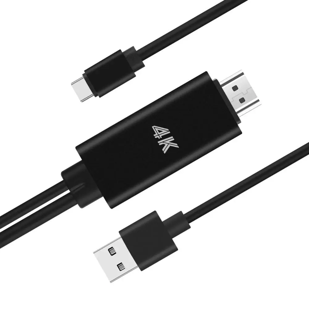 Type C кабель-Переходник USB на HDMI ТВ адаптер 4K HDTV видео кабель для MacBook Pro Samsung Galaxy S10