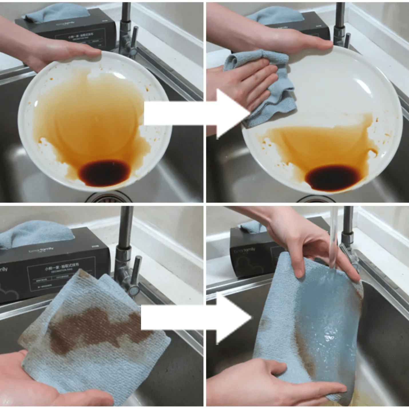 Бытовая Съемная салфетка для мытья посуды впитывающая из микрофибры одноразовая