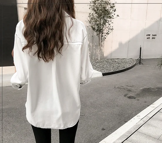 

New Long Sleeve Women's Blouses Lapel Pocket Solid Color Fashion Top Comfortable Casual Summer Korean Shirt