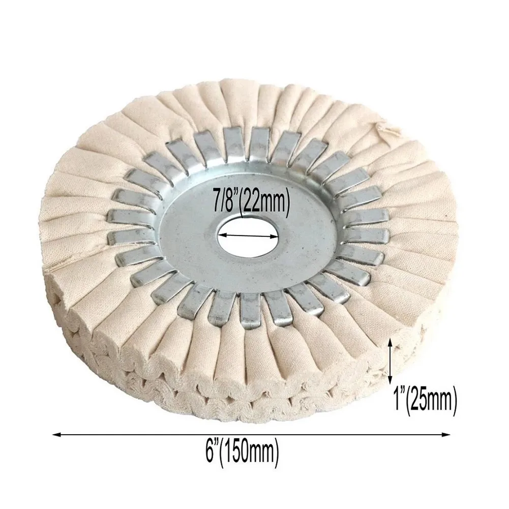 

6\" Cotton Airway Buffing Wheel 150*22mm Cloth Open Bias Polishing Buffs Wheel With Polishing Compounds