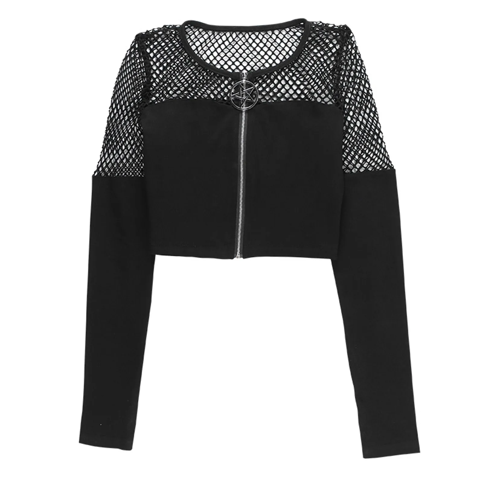 Женский кардиган в стиле хип-хоп сексуальный сетчатый лоскутный готическом панк