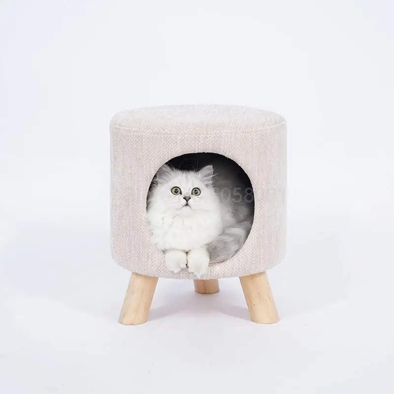 

Домик для кошачьего туалета, универсальный небольшой домик из массива дерева, всесезонный