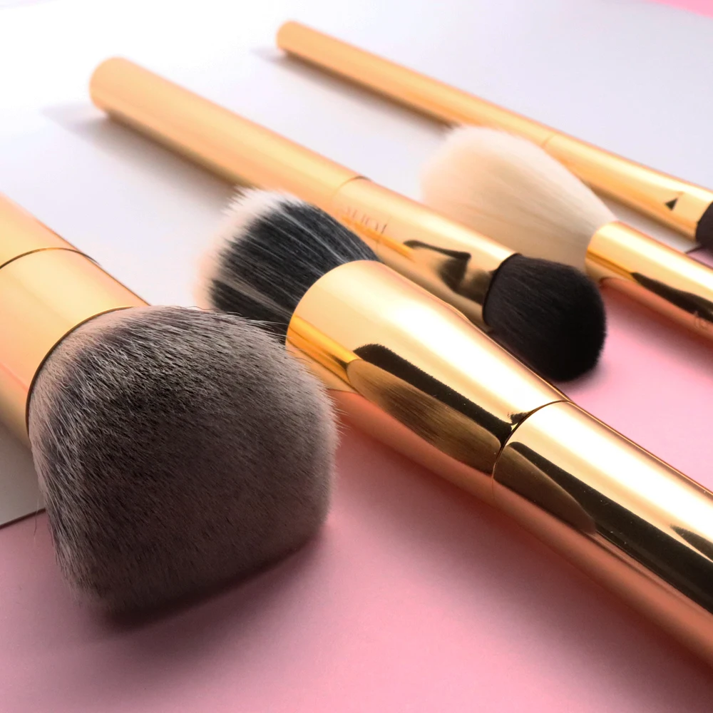 Роскошный золотой 5 шт. металлический набор кистей для макияжа Airbuki тональная