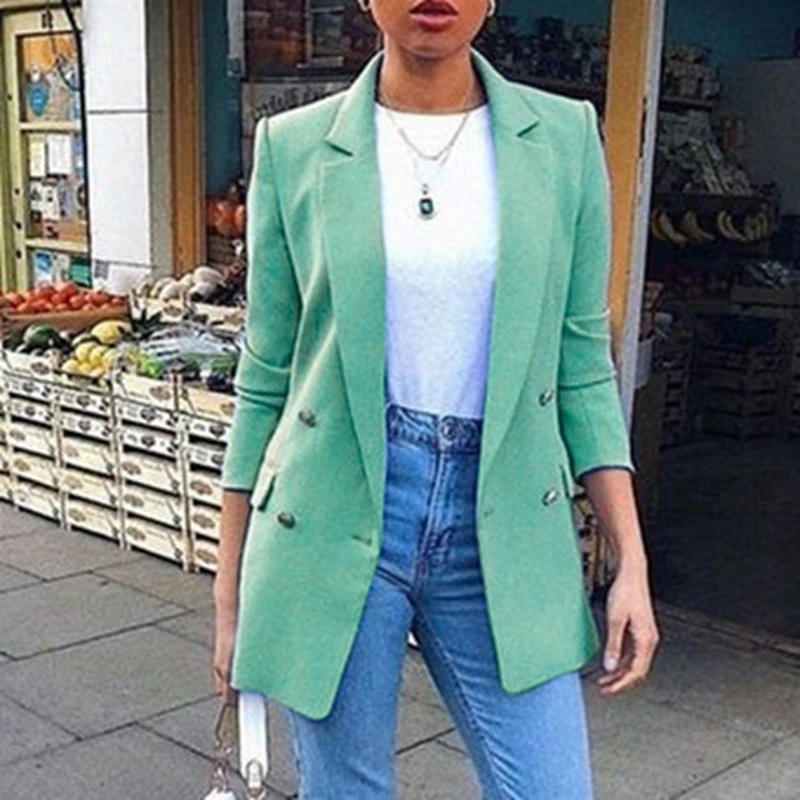 JODIMITTY повседневное однотонное пальто с длинным рукавом и отложным воротником