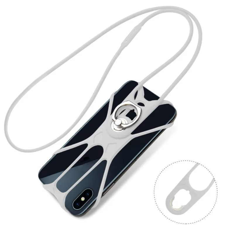 Универсальный чехол для телефона с ремешком на шнурке и поворотным кольцом 360