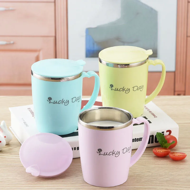 Кружка из нержавеющей стали Женская Студенческая офисная кружка для воды с