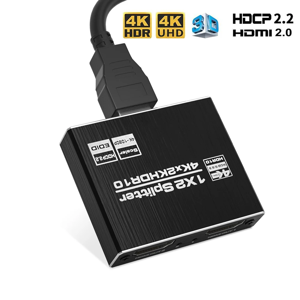 Сплиттер UHD HDMI-совместимый с 2 0 сплиттер-переключатель сплиттер аудио HDR 4K 60 Гц HDCP