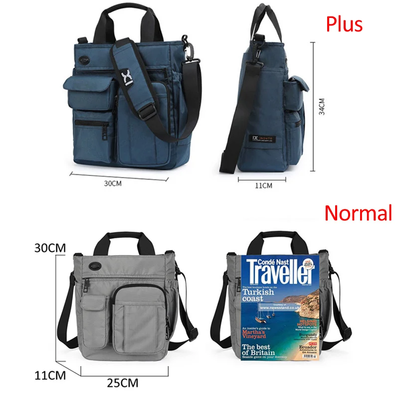 

2021New Men Shoulder Messenger Bag Headphone Hole Waterproof Crossbody Bag Nylon Travel Handbag Large Capacity Storage Work Bags